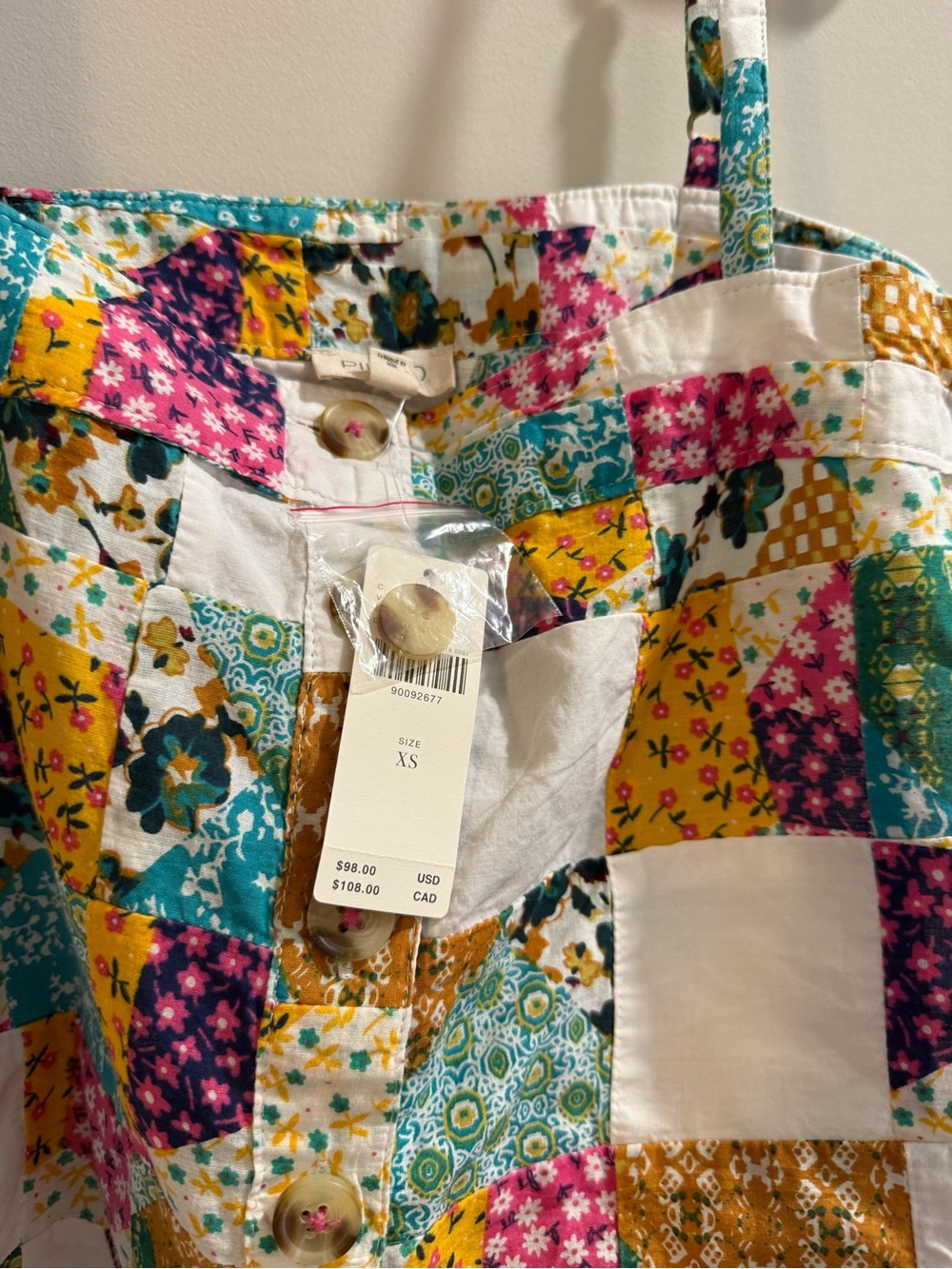 Anthropologie Pilcro Patchwork Button-Front Boxy Top NWT XS $98 - Picture 3 of 3